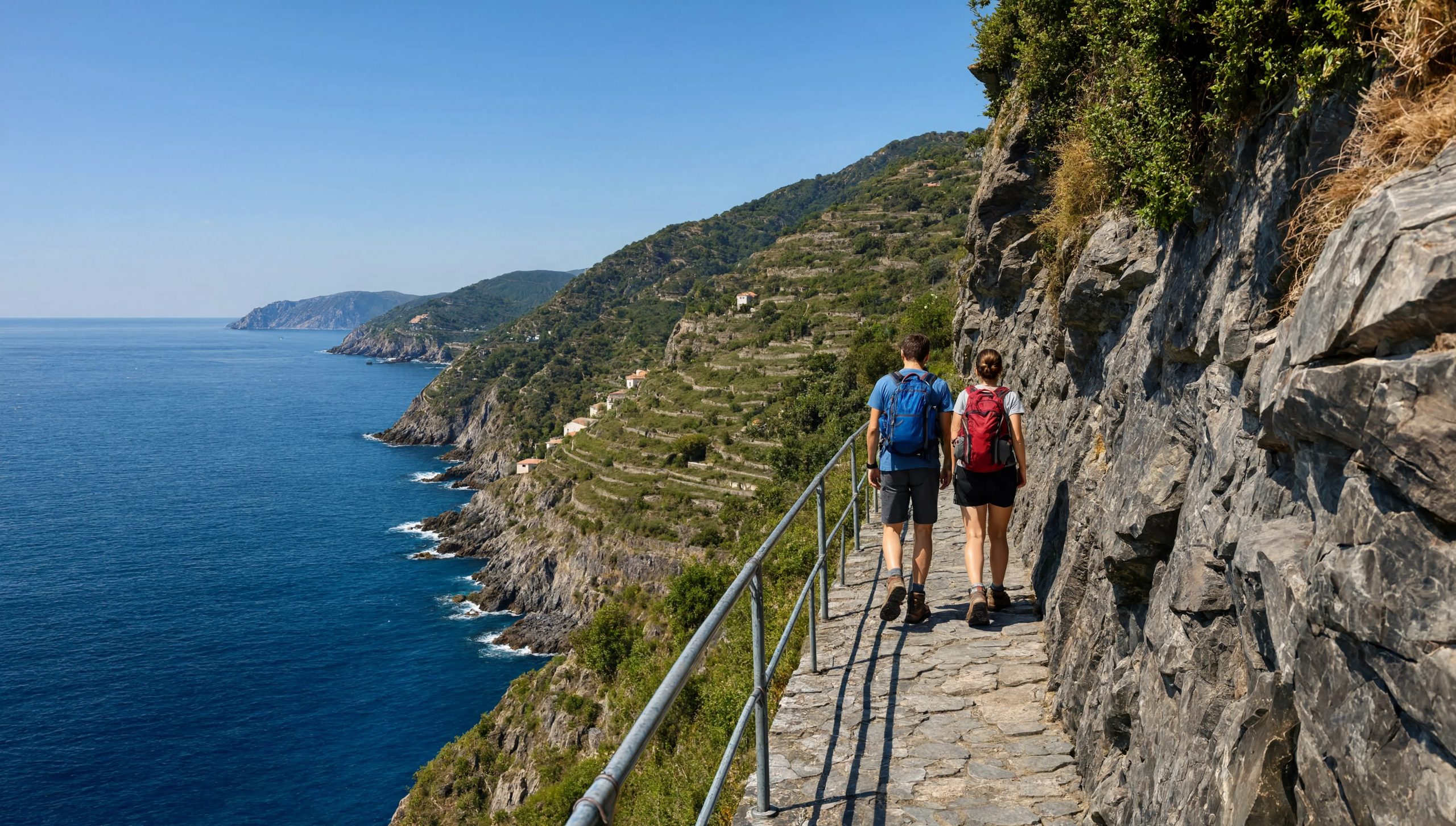 Randonnée sur le Sentiero Azzurro entre Vernazza et Monterosso, sentier littoral des Cinque Terre